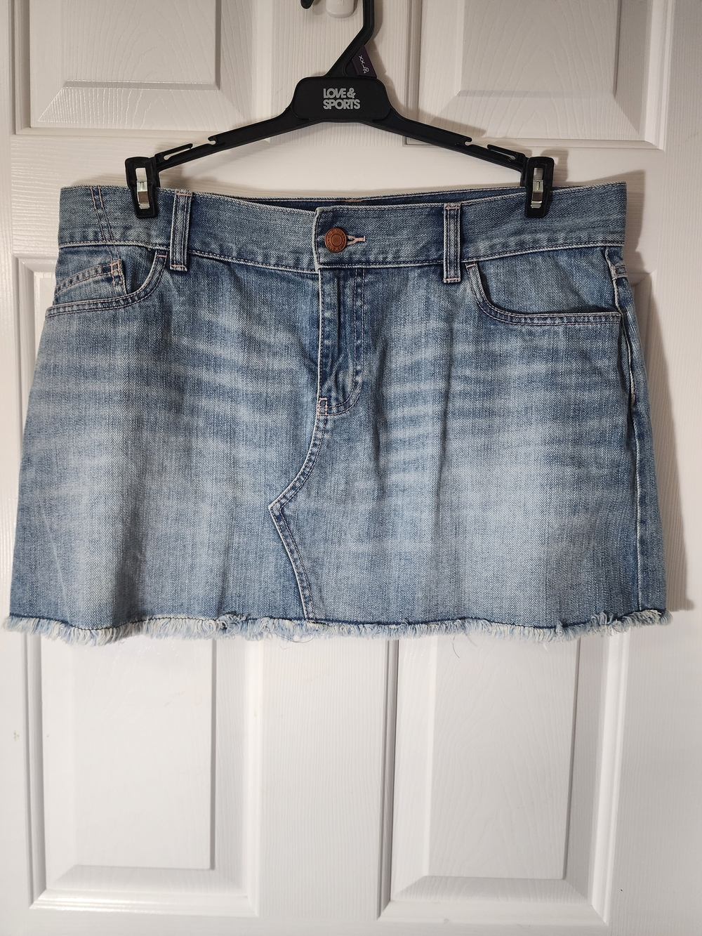 Old Navy Light Blue Denim Mini Skirt Sz 14
